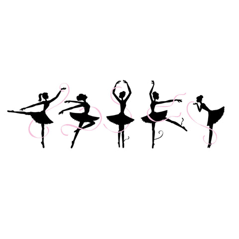 Five Ballerinas Paint-by-Number Wall Mural