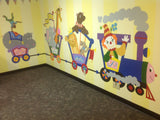 Large Circus Train Paint-by-Number Wall Mural