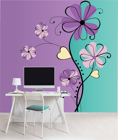 Fantasy Flowers 5 Paint-by-Number Mural