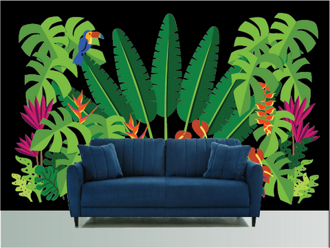 Rainforest Retreat Paint-by-Number Mural