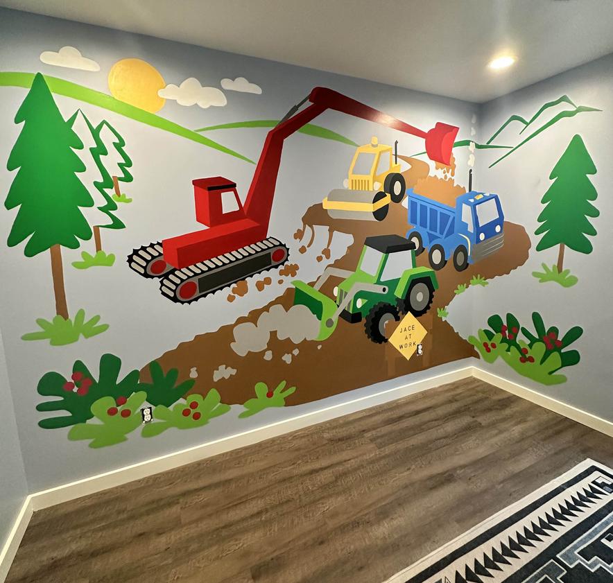 Under Construction Paint-by-Number Wall Mural