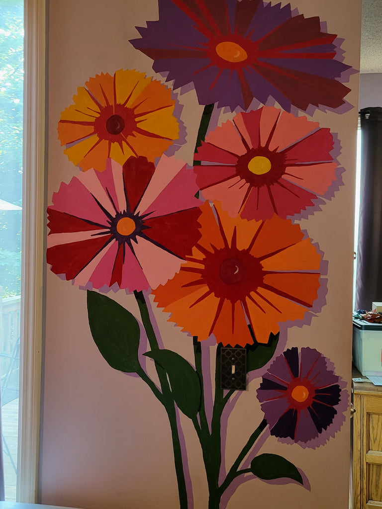 Spring Bouquet Paint-by-Number Mural – Elephants on the Wall