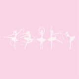 Five Ballerinas Paint-by-Number Wall Mural