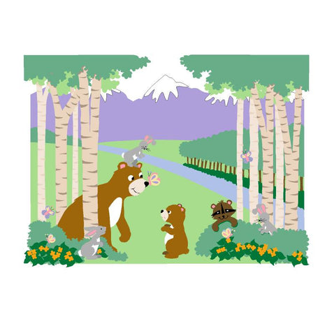 Bears & Butterflies Paint-by-Number Wall Mural