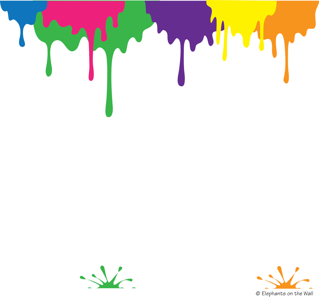Splat Border Vector Rainbow Paint Splatter Border