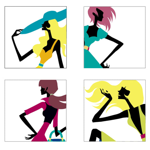 Fashionista Four Paint-by-Number Wall Mural