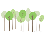 Mod Trees - Small Paint-by-Number Wall Mural
