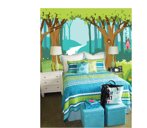 The Colorful Enchanted Forest Paint by Number Mural