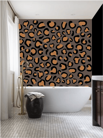 Large Leopard Print Paint-by-Number Mural