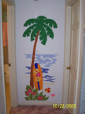 Palm Tree & Surfboard Paint-by-Number Wall Mural