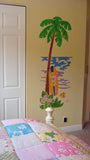 Palm Tree & Surfboard Paint-by-Number Wall Mural