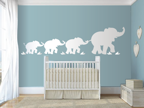 Parade of Elephants Paint-by-Number Wall Mural