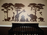Small Silhouette Safari Wall Mural