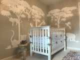 Large Silhouette Safari Paint-by-Number Wall Mural